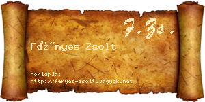 Fényes Zsolt névjegykártya